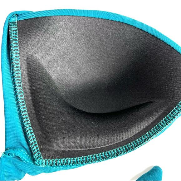 Jets by Jessika Allen Teal 2-Piece Push-Up Halter Bikini Set 6/8 - Picture 5 of 10